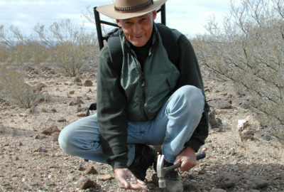 Weasel digs for Fire Agate in the Black Hills of Arizona - 2001.